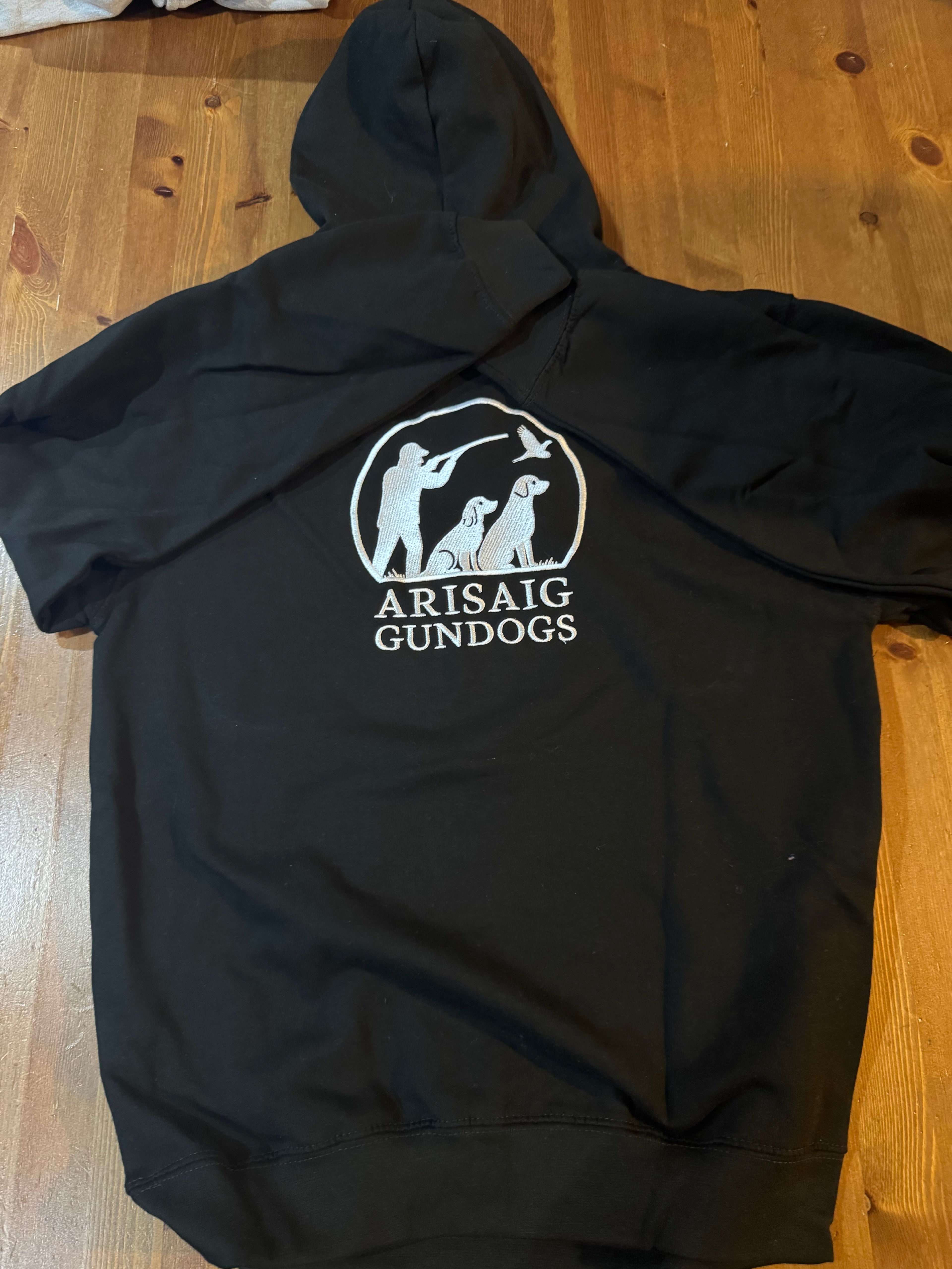 Jet black and green hoodie