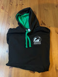Jet black and green hoodie