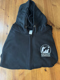 Deep Black full zip womens hoodie