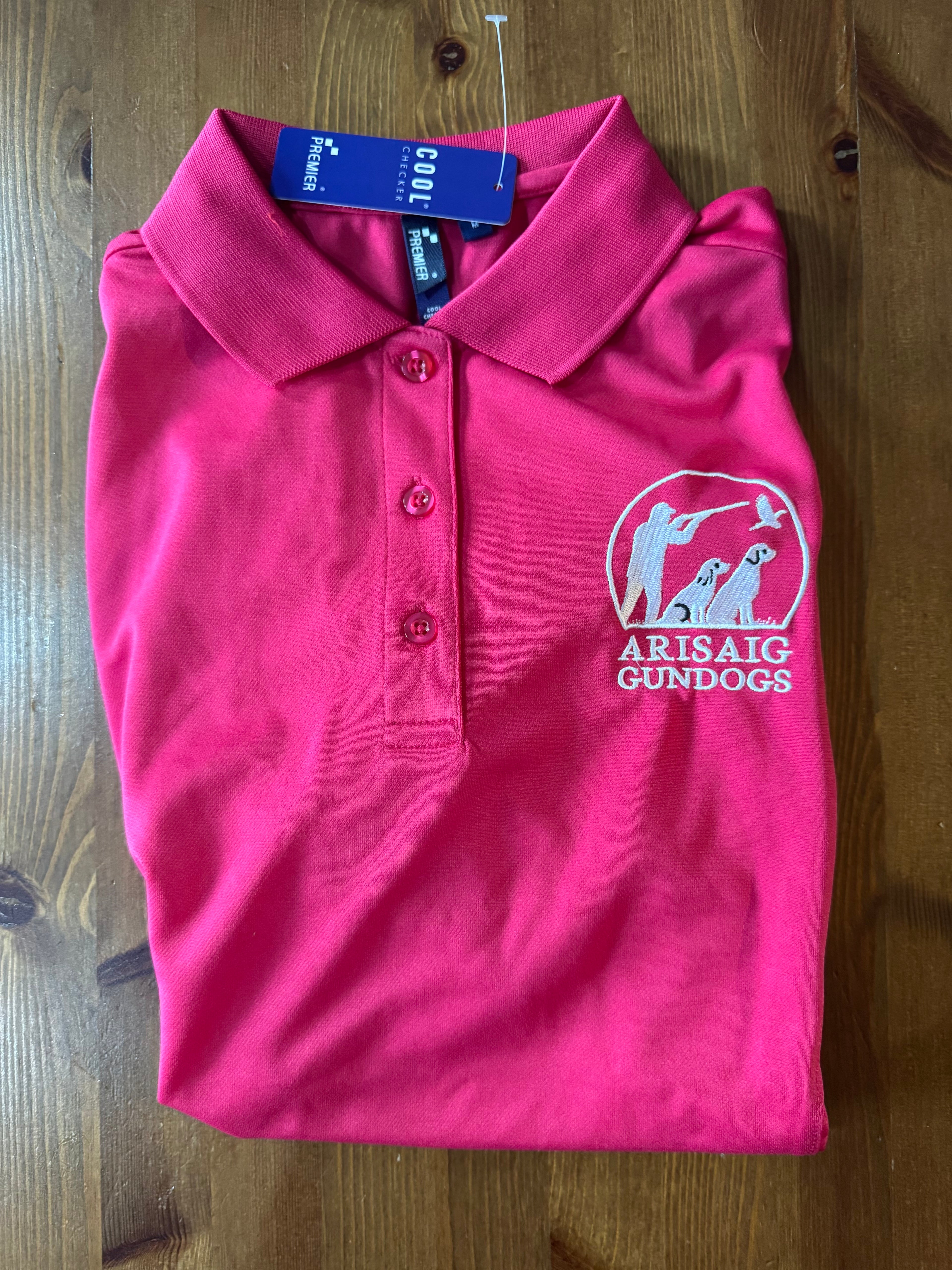 Hot pink womens polo shirt