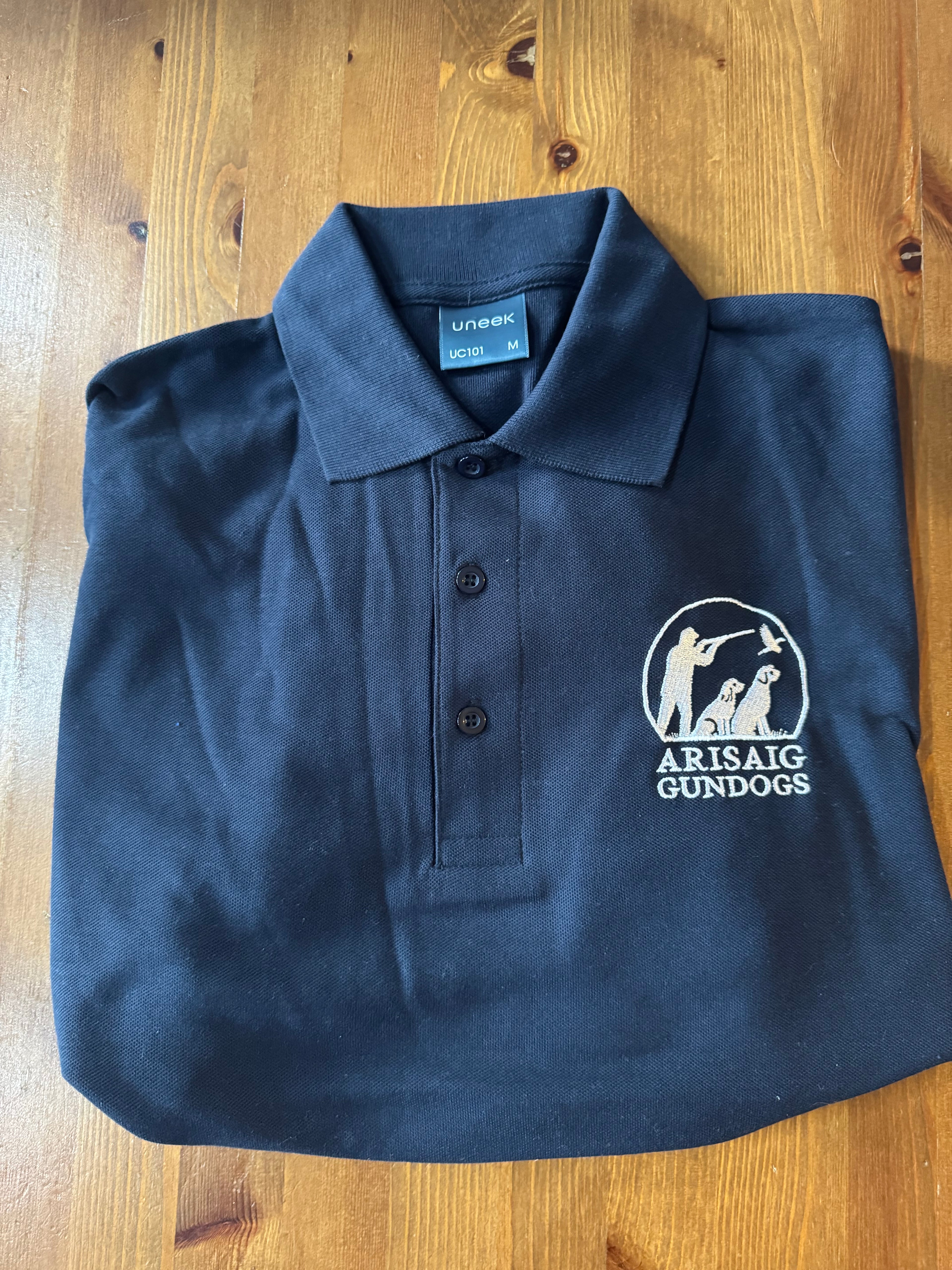 Navy blue polo shirt