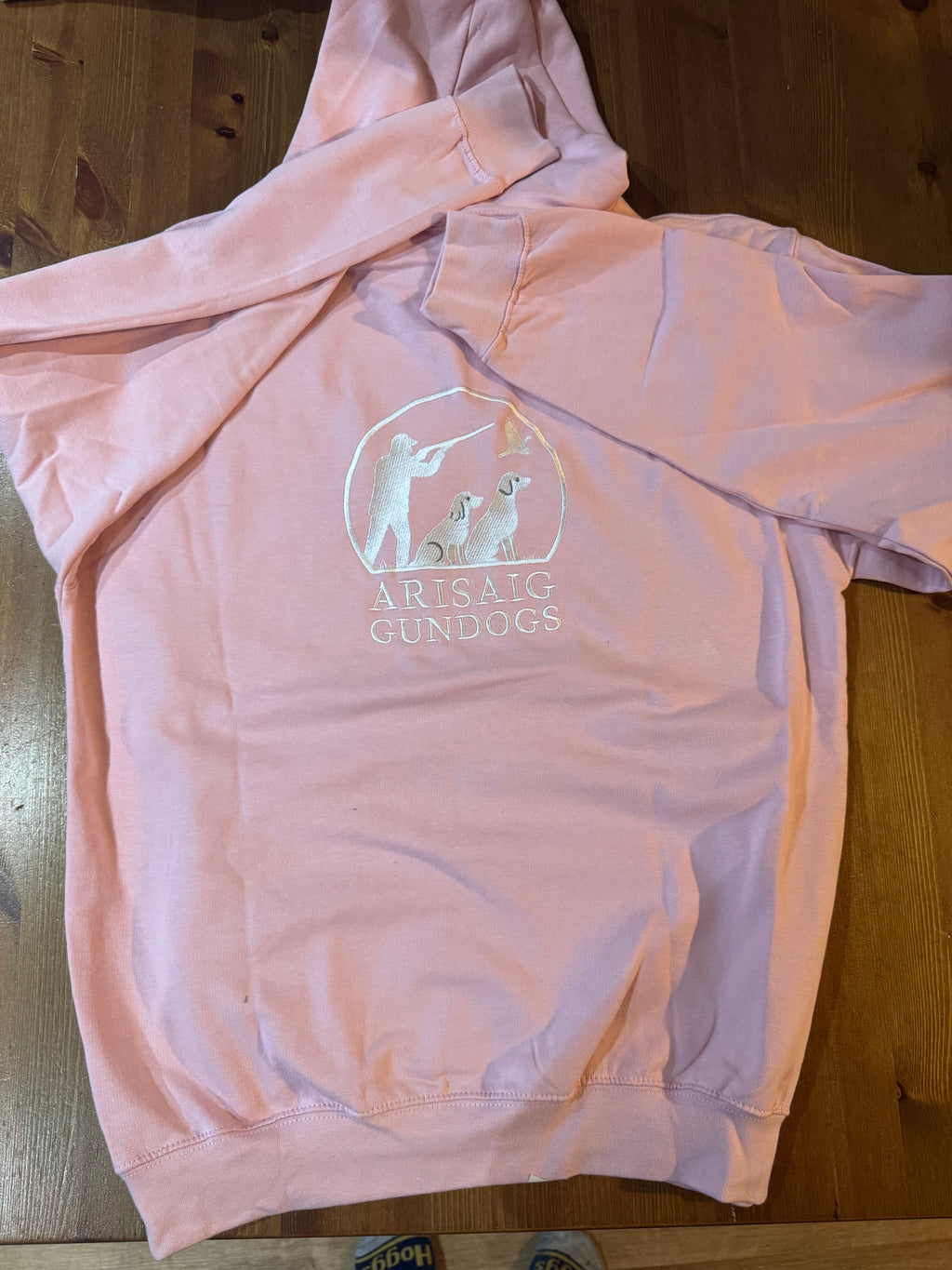 Baby pink and arctic white hoodie