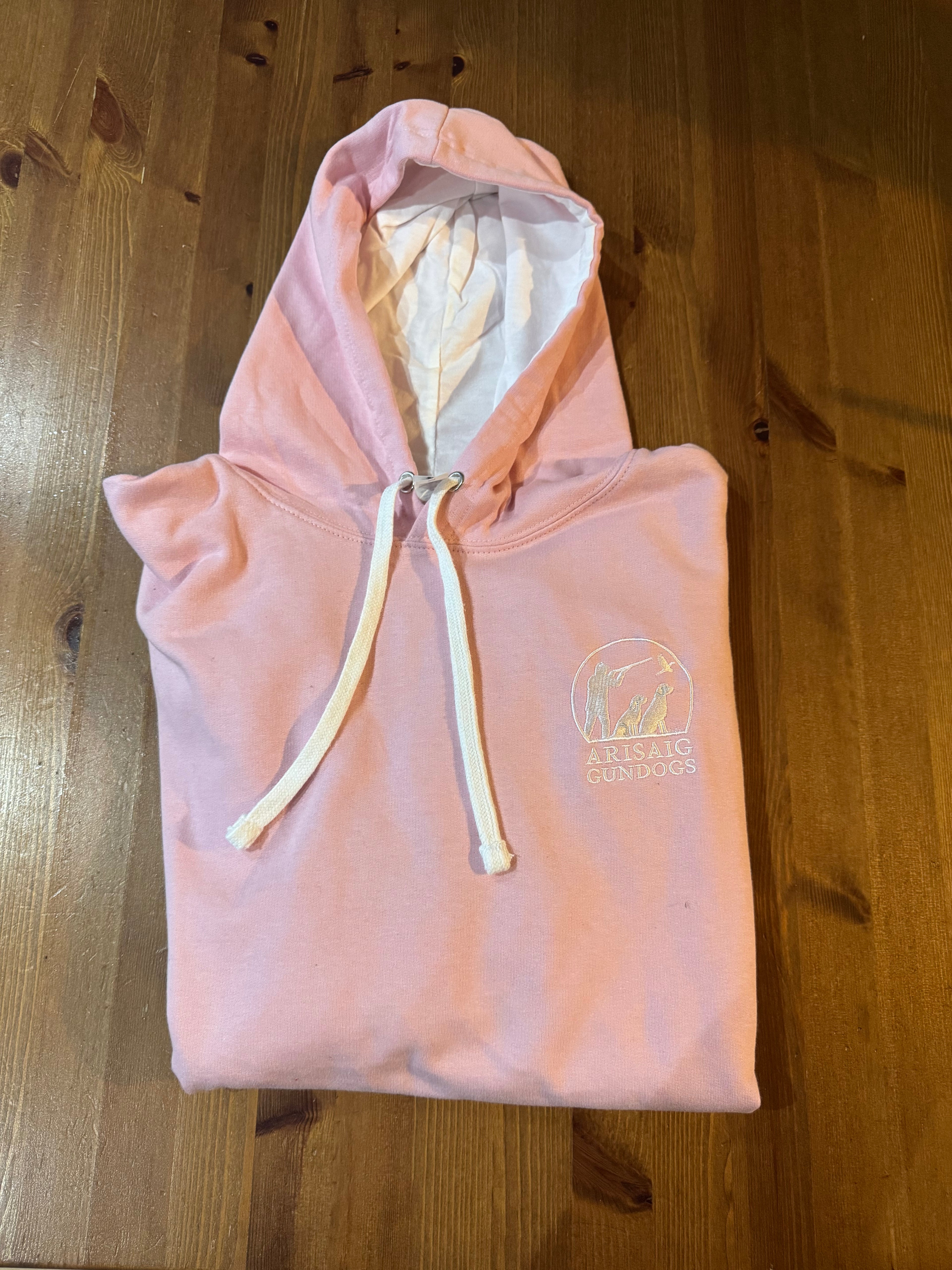 Baby pink and arctic white hoodie