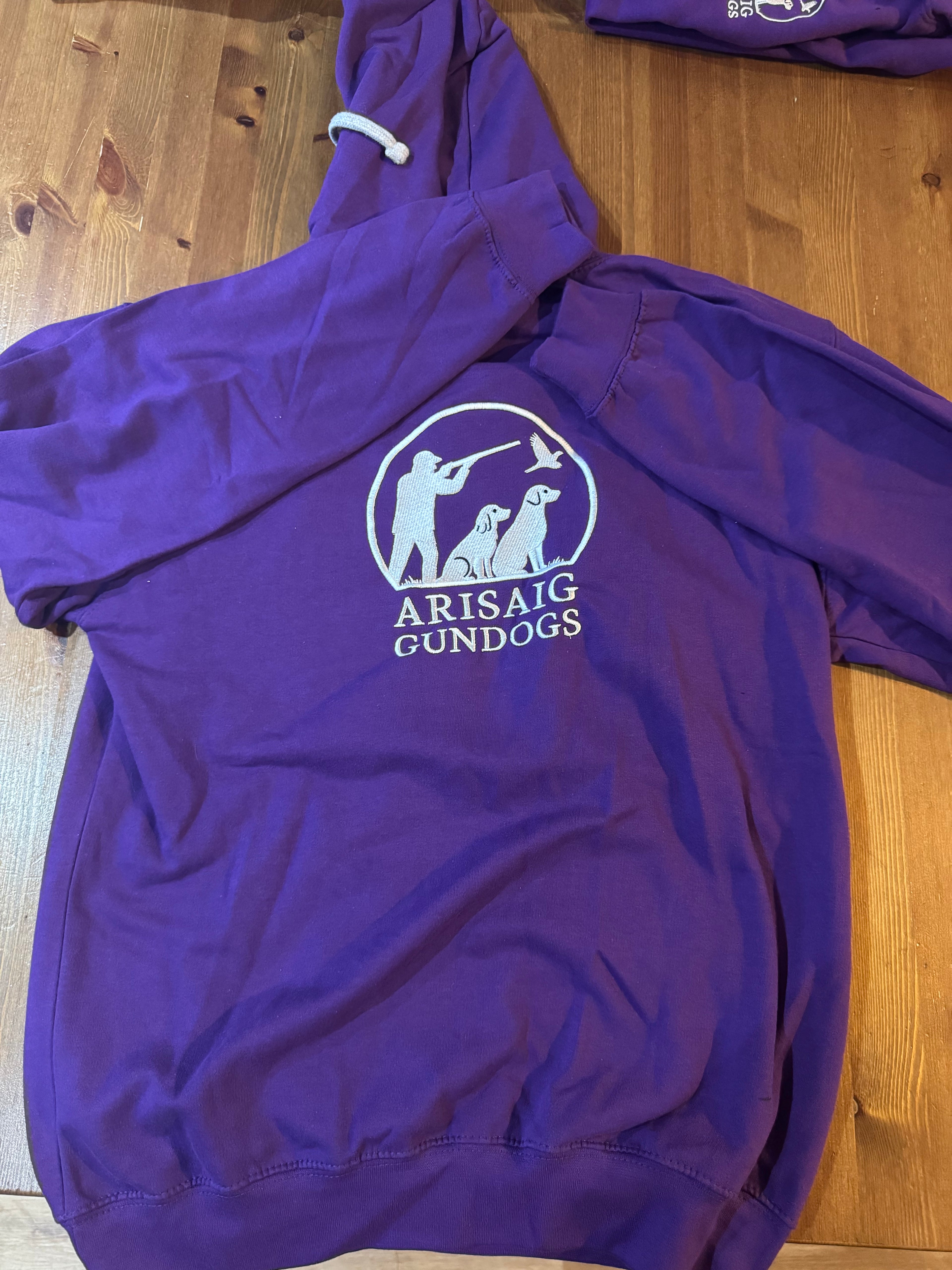 Purple and heather grey hoodie