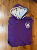 Purple and heather grey hoodie