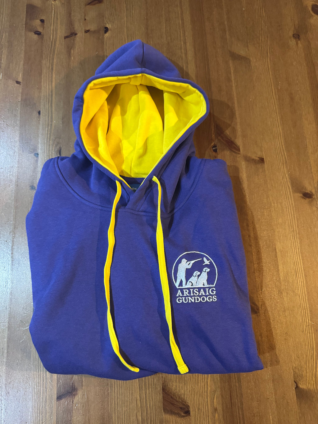 Purple and yellow hoodie